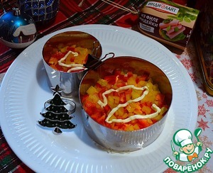 Салат слоёный "Снеговик" Салат слоёный "Снеговик"