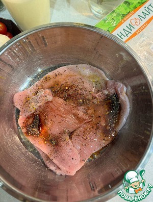 Шницель в сливочном соусе Шницель в сливочном соусе