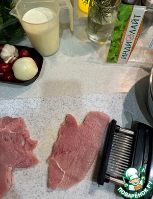 Шницель в сливочном соусе Шницель в сливочном соусе