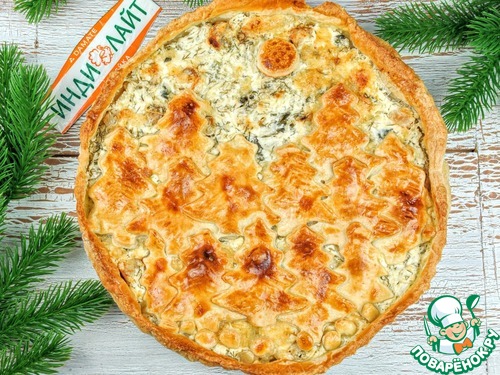 Пирог с колбасками и творожным сыром Пирог с колбасками и творожным сыром