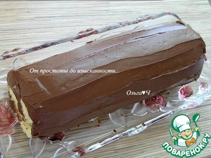 Шоколадно-творожный рулет "Рождественское полено"