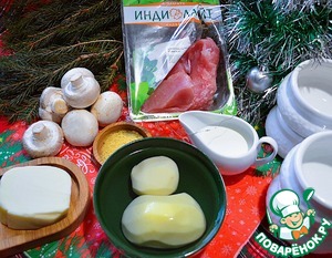 Индейка с грибами и картофелем