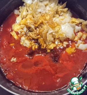 Лапша с яйцом в томатном соусе Лапша с яйцом в томатном соусе