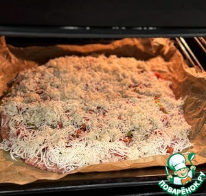 Очень мясная пицца-запеканка