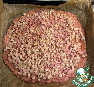 Очень мясная пицца-запеканка