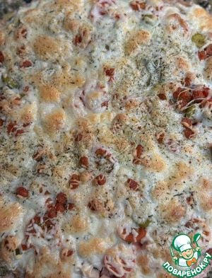 Очень мясная пицца-запеканка