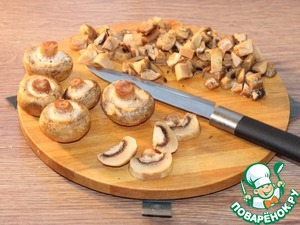 Округлые котлетки с грибной начинкой