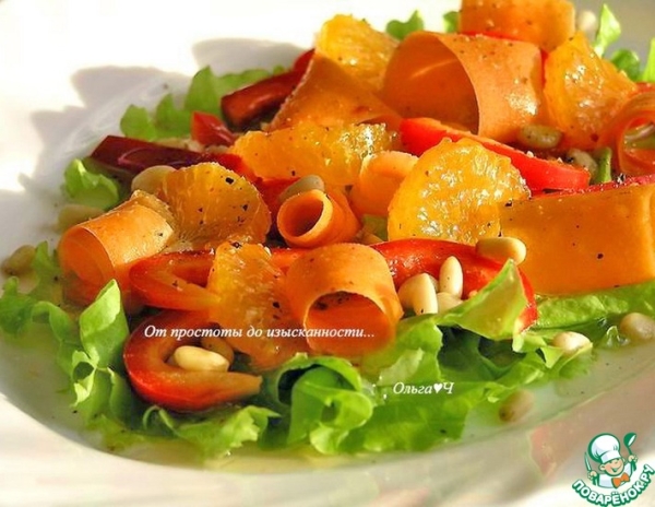 Салат из моркови с мандаринами Салат из моркови с мандаринами