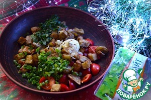 Салат с индейкой и хрустящими баклажанами Салат с индейкой и хрустящими баклажанами