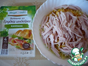 Салат с ветчиной и пекинской капустой
