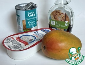 Творожно-кокосовый десерт с манго