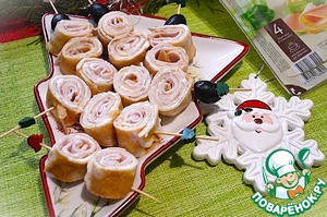 Закусочные блины с ветчиной и сыром