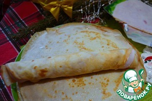 Закусочные блины с ветчиной и сыром