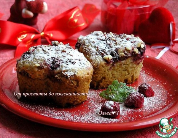 Блонди с малиной и миндалем