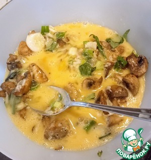 Грибной пирог с зеленью