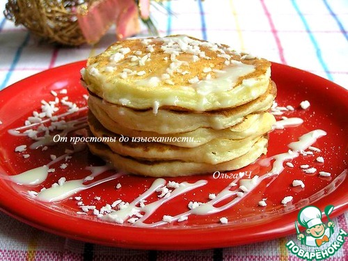 Творожные панкейки с кокосовой стружкой