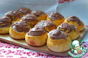 Маковые булочки под шоколадом