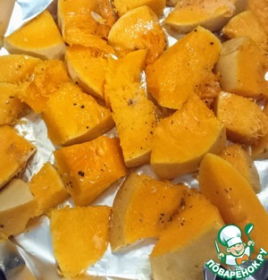 Тыквенное "карбонара" с хрустящим чесноком