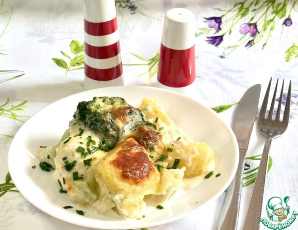 Запеканка из картофеля и брокколи